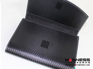Document Holder - Alfa Romeo Logo - Carbon Fiber Finish